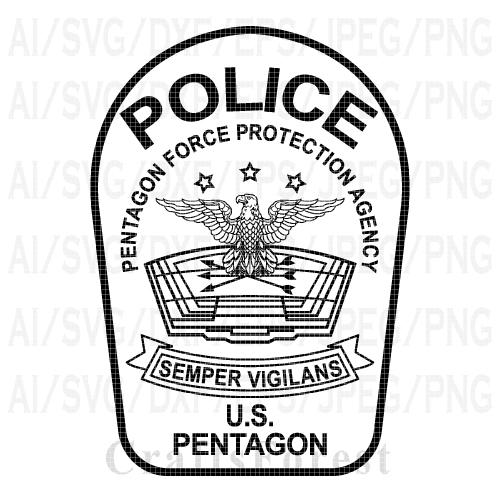 Pentagon Police Badge Vector SVG for CNC, Laser Engraving, Cricut & Silhouette | DXF PNG AI Digital Download